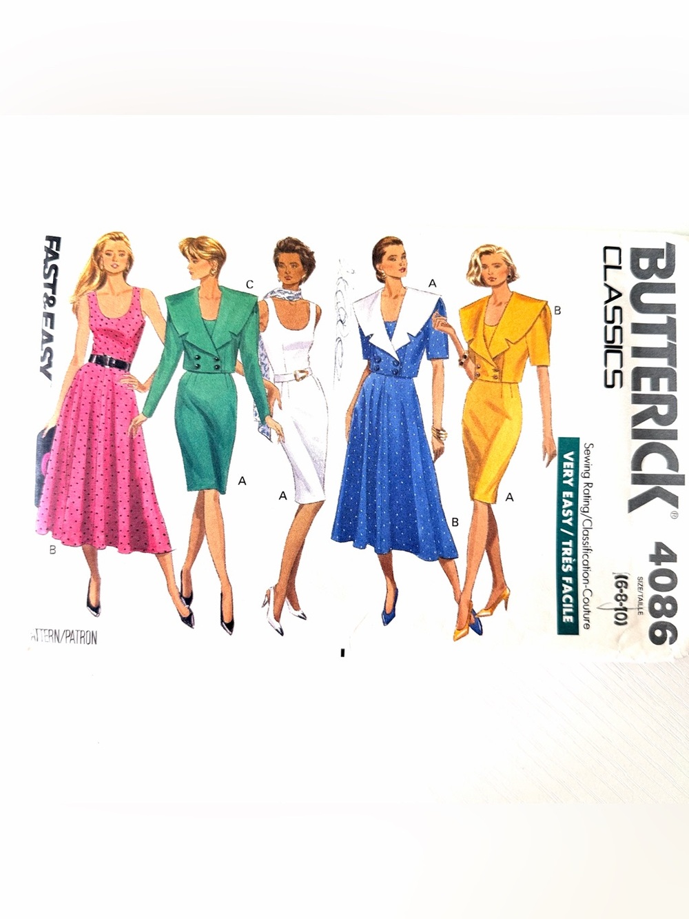 Uncut Butterick Fit n flair Dress neckline & sleeve variations Pattern sz 8-14 - Picture 11 of 16